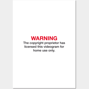 Home video WARNING (red/black) Posters and Art